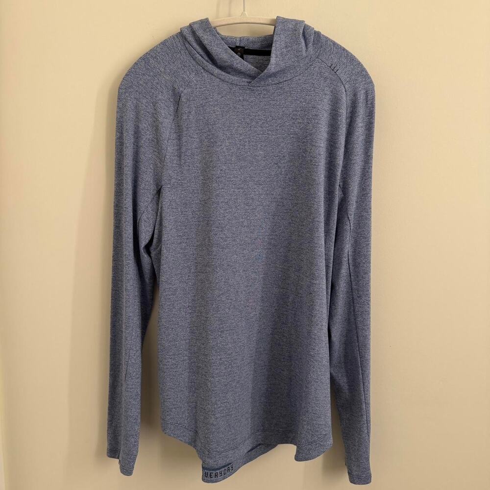 men’s light blue LULULEMON DrySense long-sleeve training hoodie top [M]